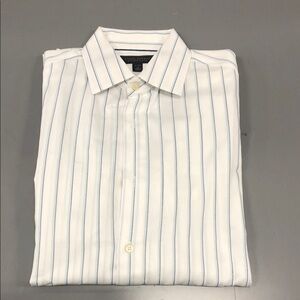 Banana Republic Men's Shirt with White and Blue Stripes